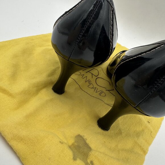 Circa Joan & David Womens Black Patent Leather Pointed Toe Heels Size 8 - Picture 7 of 8